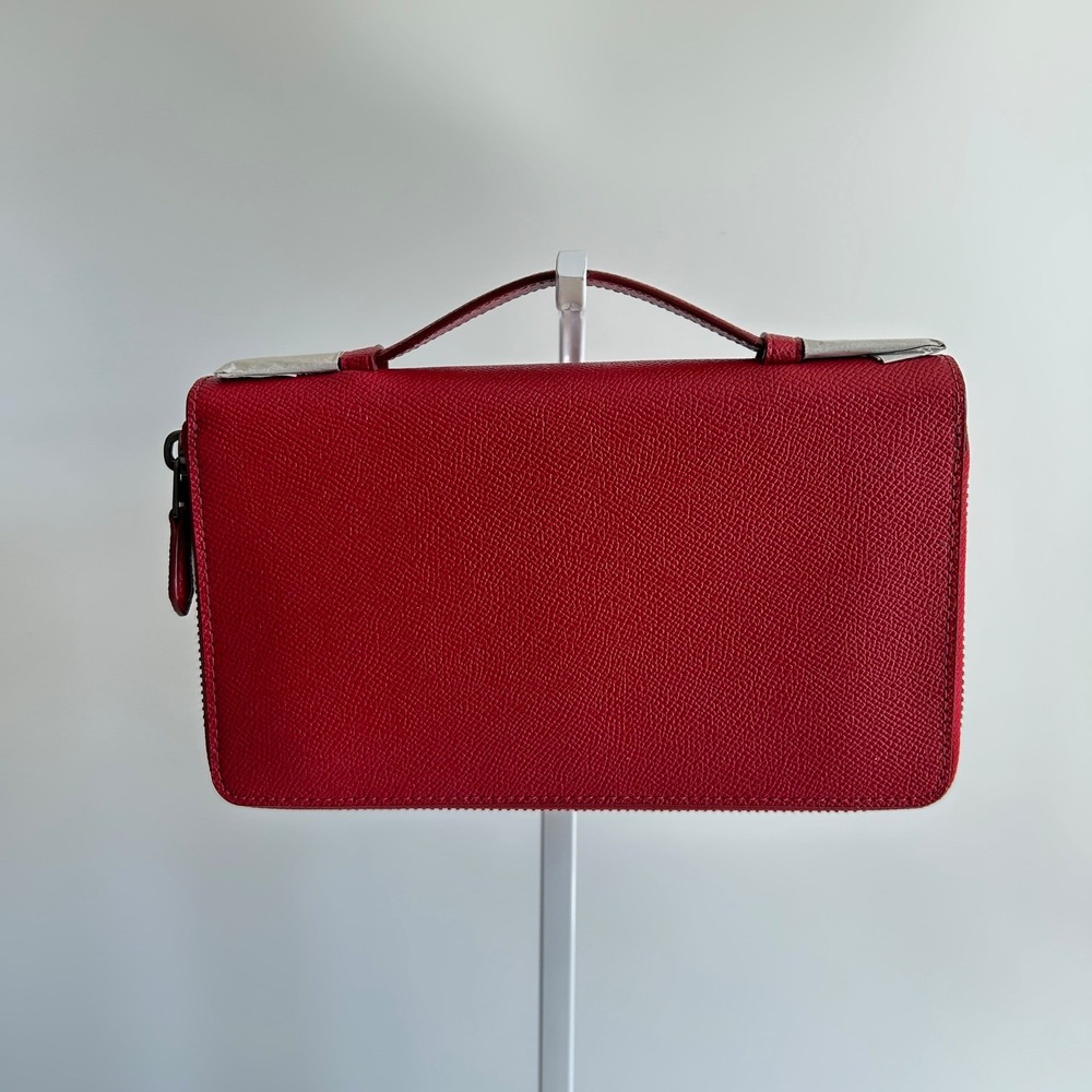 Coach Double Zip Travel Wallet Red Leather Organizer F23334 NEW - Picture 2 of 10